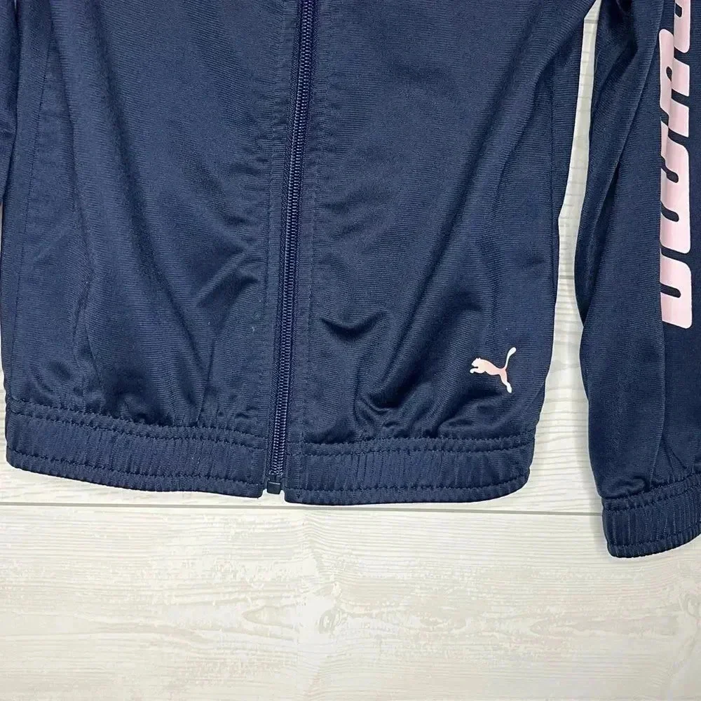 PUMA navy & pink girl’s track jacket Size 5